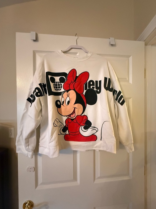 Disney Tops - Disney Parks Minnie Mouse White Crewneck Sweatshirt